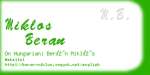 miklos beran business card